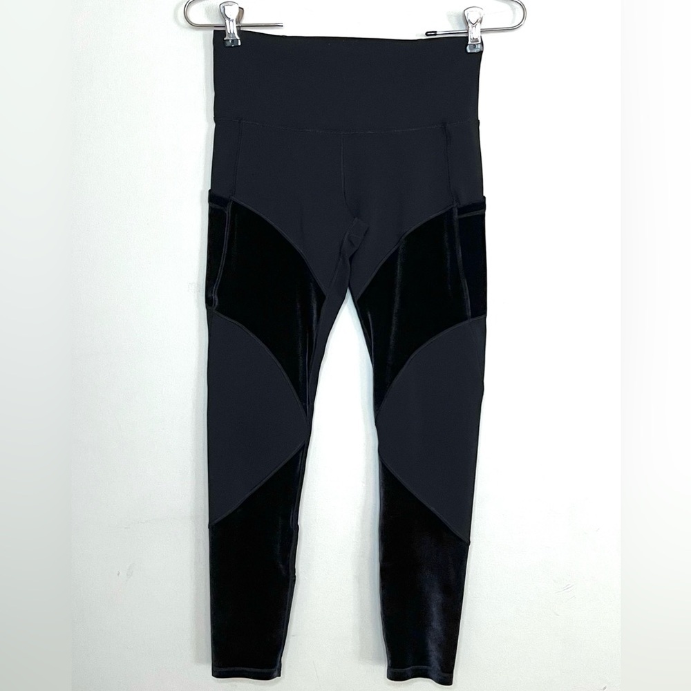 Ivivva By Lululemon Girls High Waisted Velvet Panel Athletic Leggings Sz 12